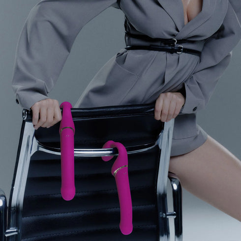 Strap-on Multi Orgasm Télécommandé 3 moteurs - Télécommande rechargeable - Fuschia