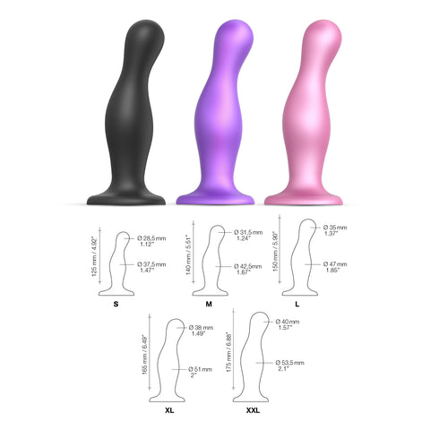 Dildo Plug Anal Curvy Couleur Rose dragée Métallique
