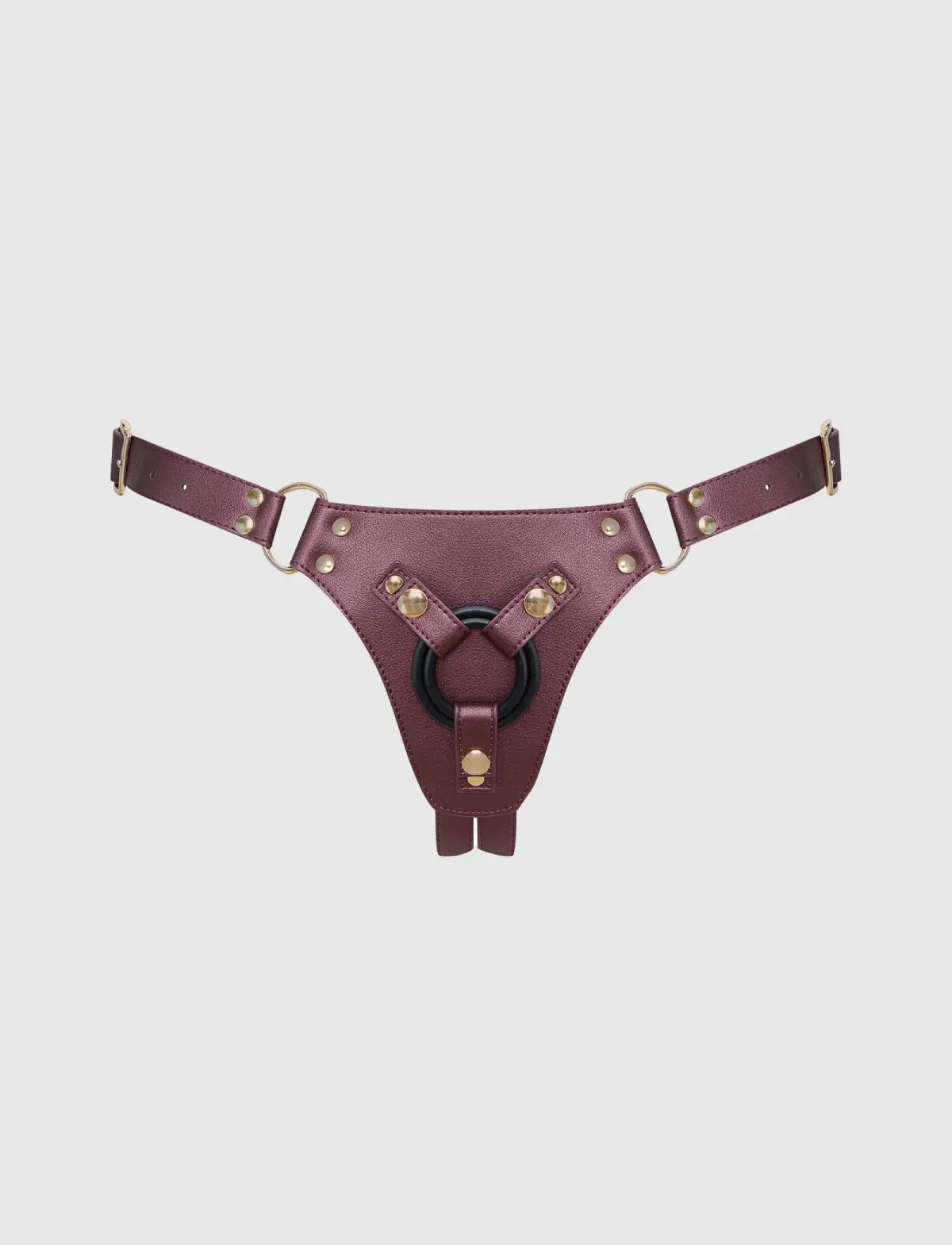 Harnais Similicuir Generous Aubergine Métaliique strap-on-me