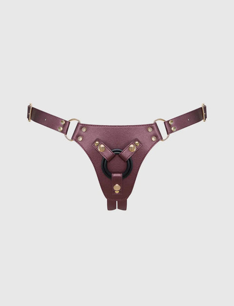 Harnais Similicuir Generous Aubergine Métaliique strap-on-me