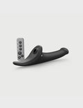 Black semi-realistic multi-orgasm dildo by Strap-On-Me, soft texture with anatomical shape
