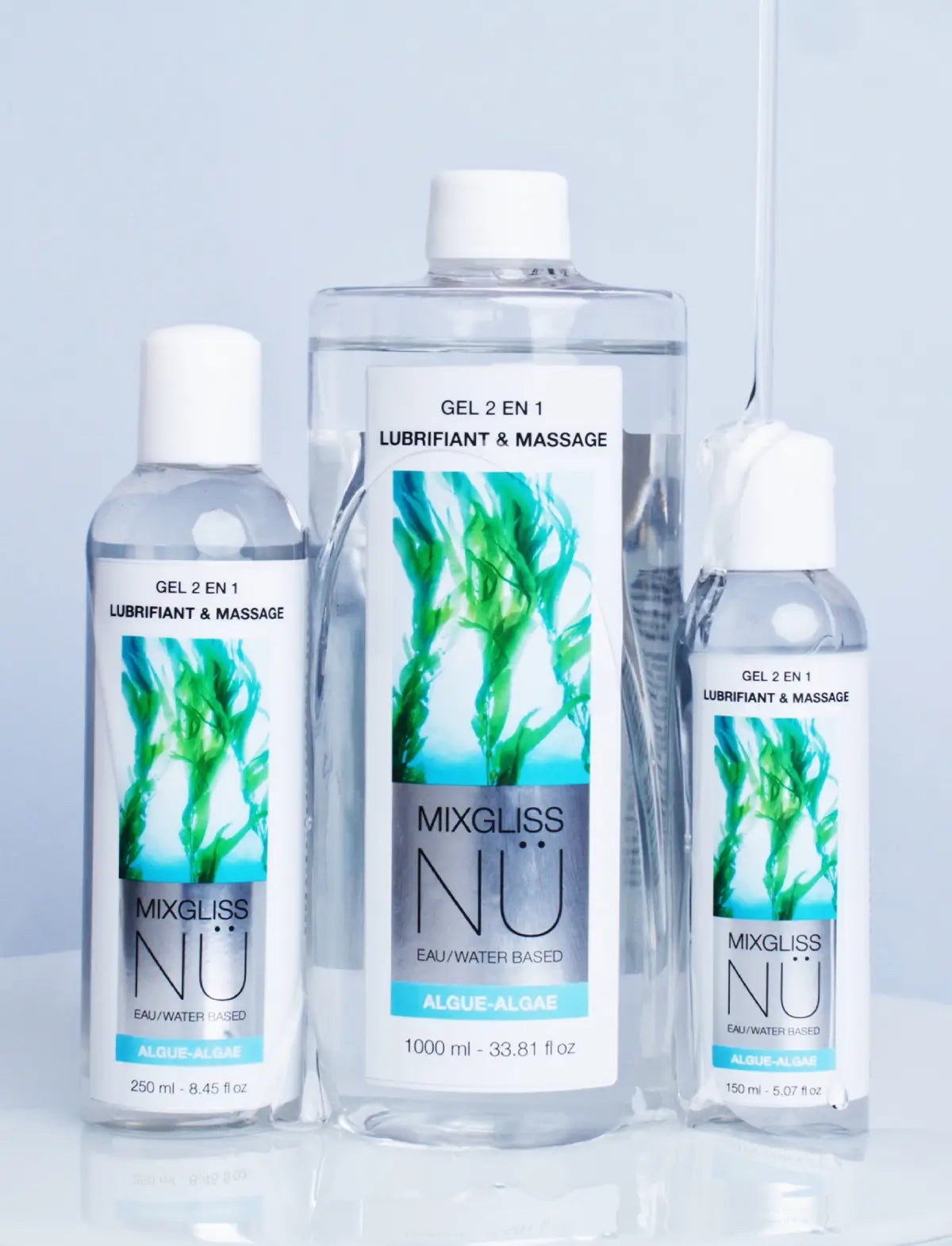 2-in-1 Intimate Gel and Massage Mixgliss Nu Seaweed 250 ml
