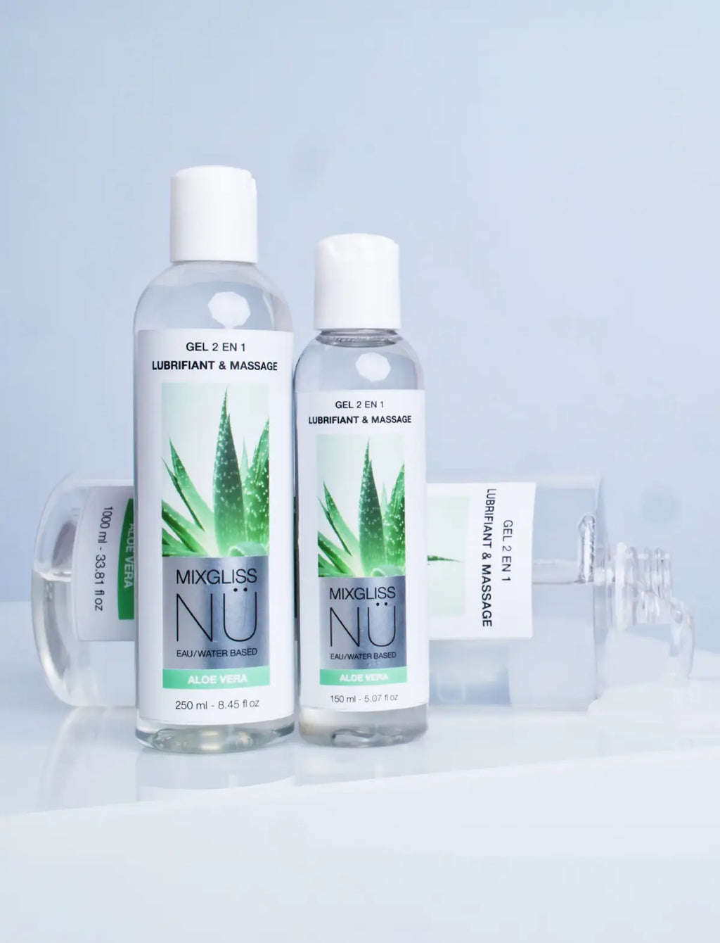 Gel 2 en 1 Lubrifiant et Massage Mixgliss Nu Aloe Vera 1000 ml