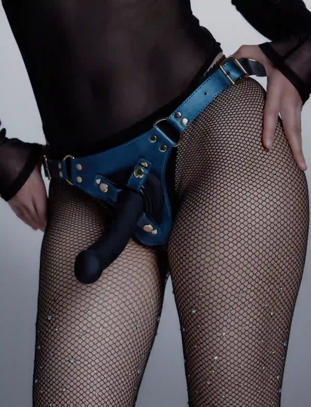 Harnais Similicuir Generous Bleu Métaliique strap-on-me