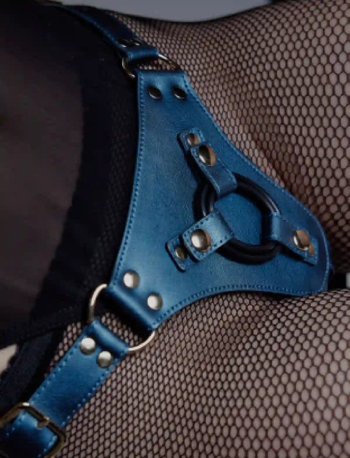 Harnais Similicuir Generous Bleu Métaliique strap-on-me