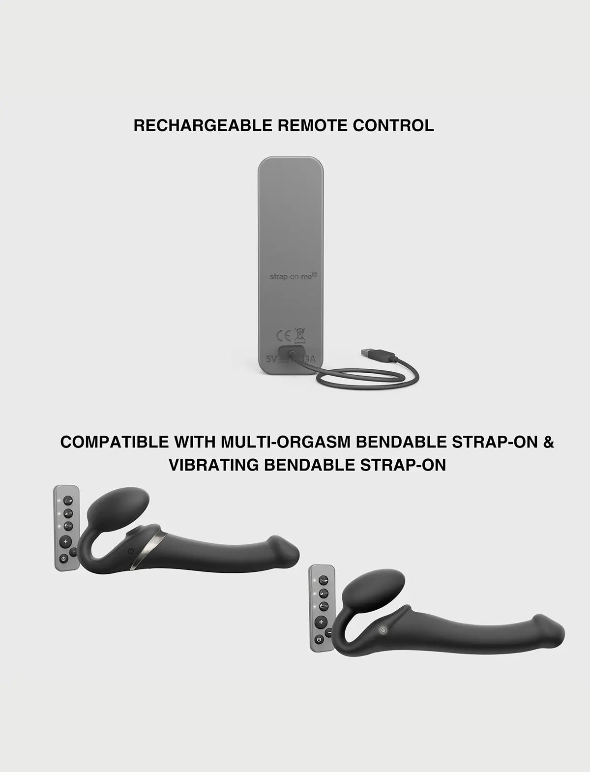 Télécommande rechargeable Strap-On-Me, accessoire sans fil pratique pour contrôle à distance