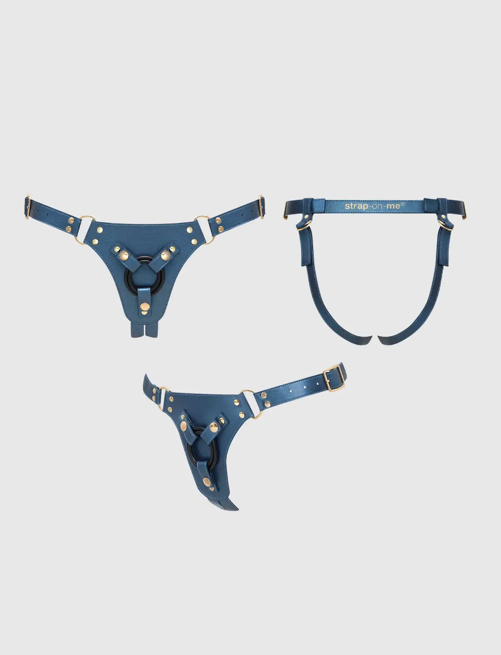 Harnais Similicuir Generous Bleu Métaliique strap-on-me