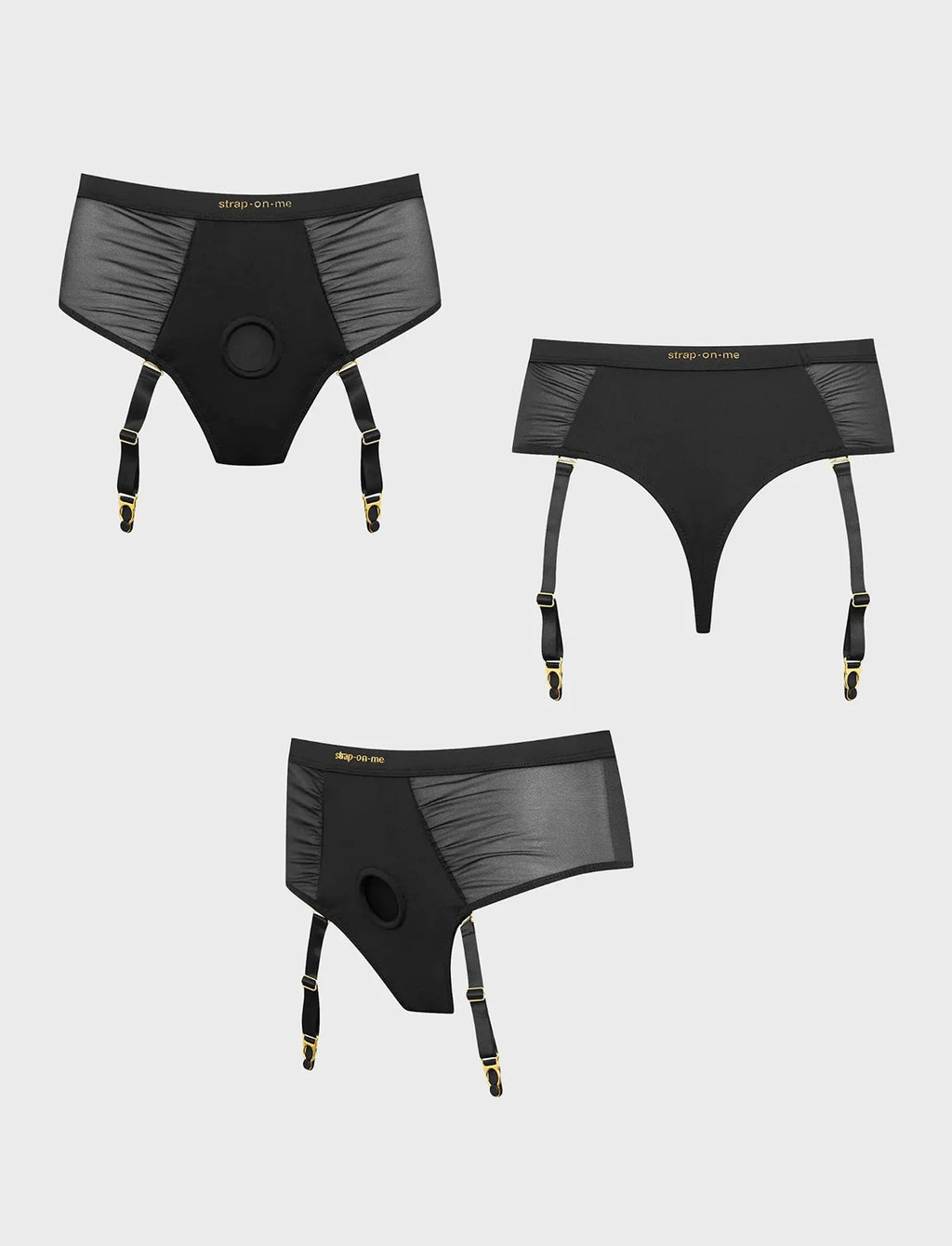 Arnés lencería Idylle negro con liguero – strap-on-me