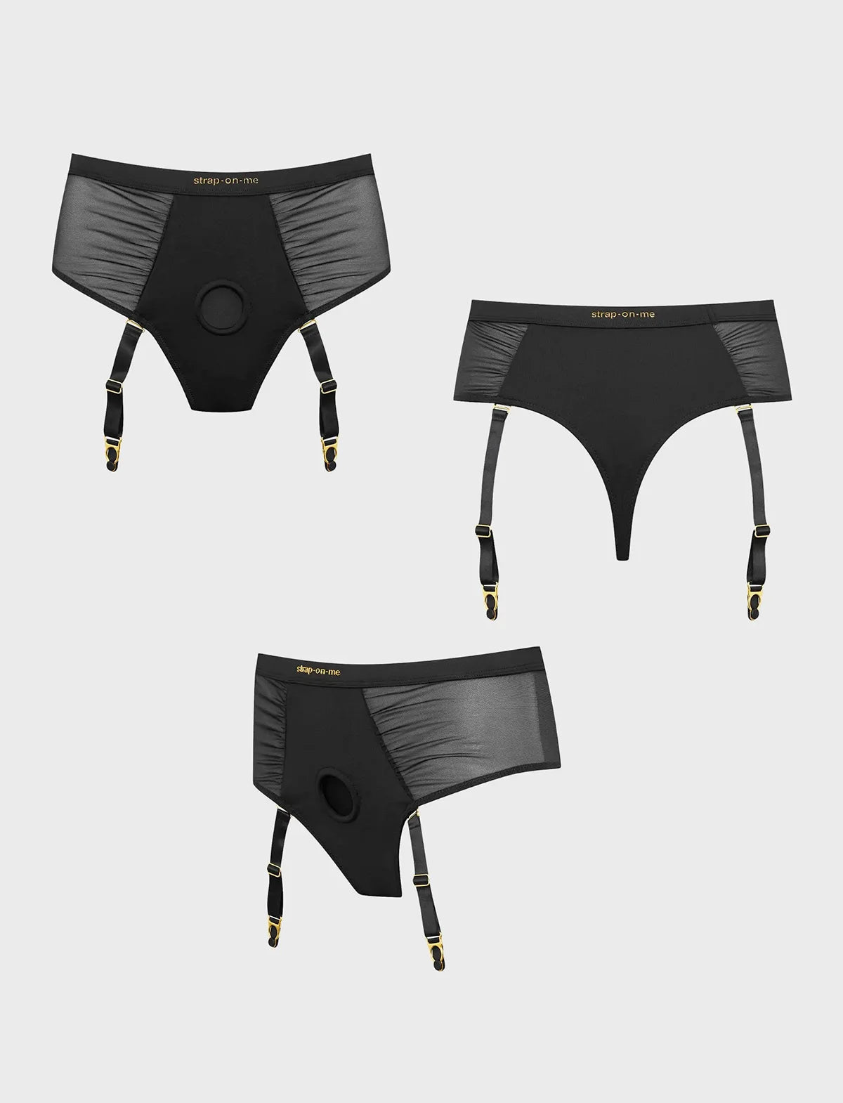 Arnés lencería Idylle negro con liguero – strap-on-me