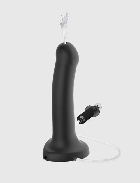 Dildo eiaculatore nero – stimolazione realistica ed effetto naturale, compatibile strap-on-me