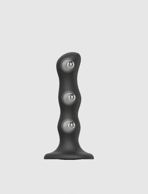 Dildo hybride collection boules de geisha noir – stimulation interne et sensations renforcées, compatible strap-on-me