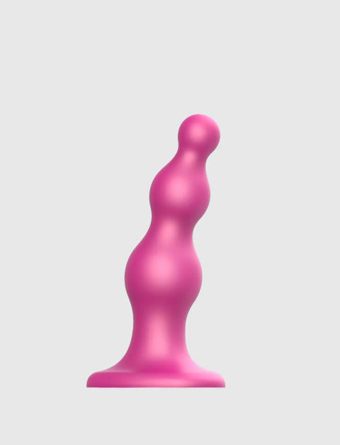 Dildo hybride collection plug anal beads rose métallique – stimulation progressive et sensations intenses, compatible strap-on-me