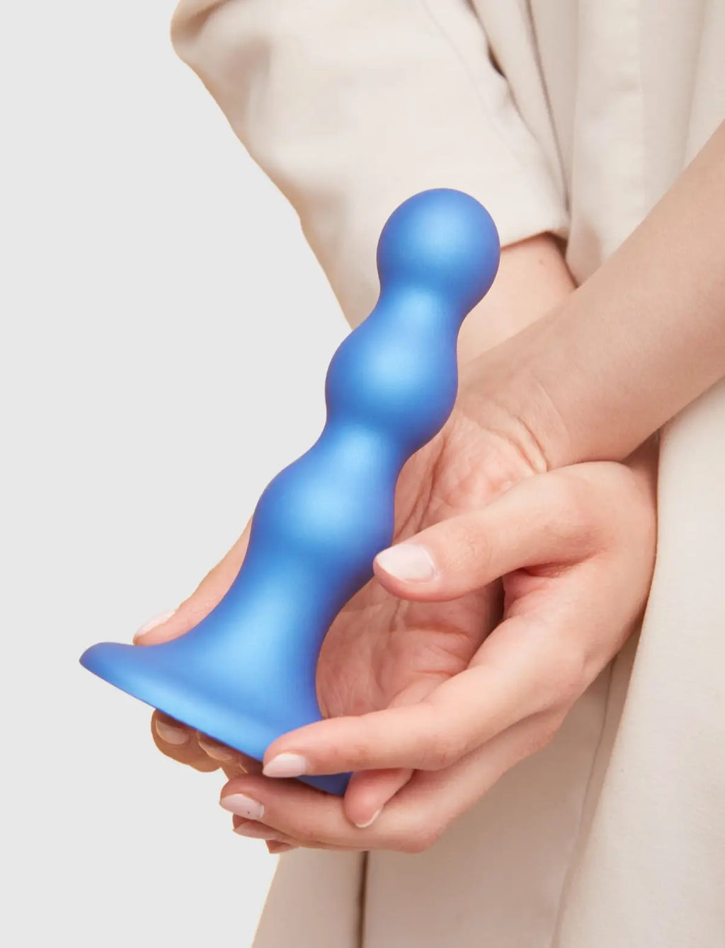 Dildo hybride collection plug balls bleu – stimulation interne et effet de remplissage, compatible strap-on-me