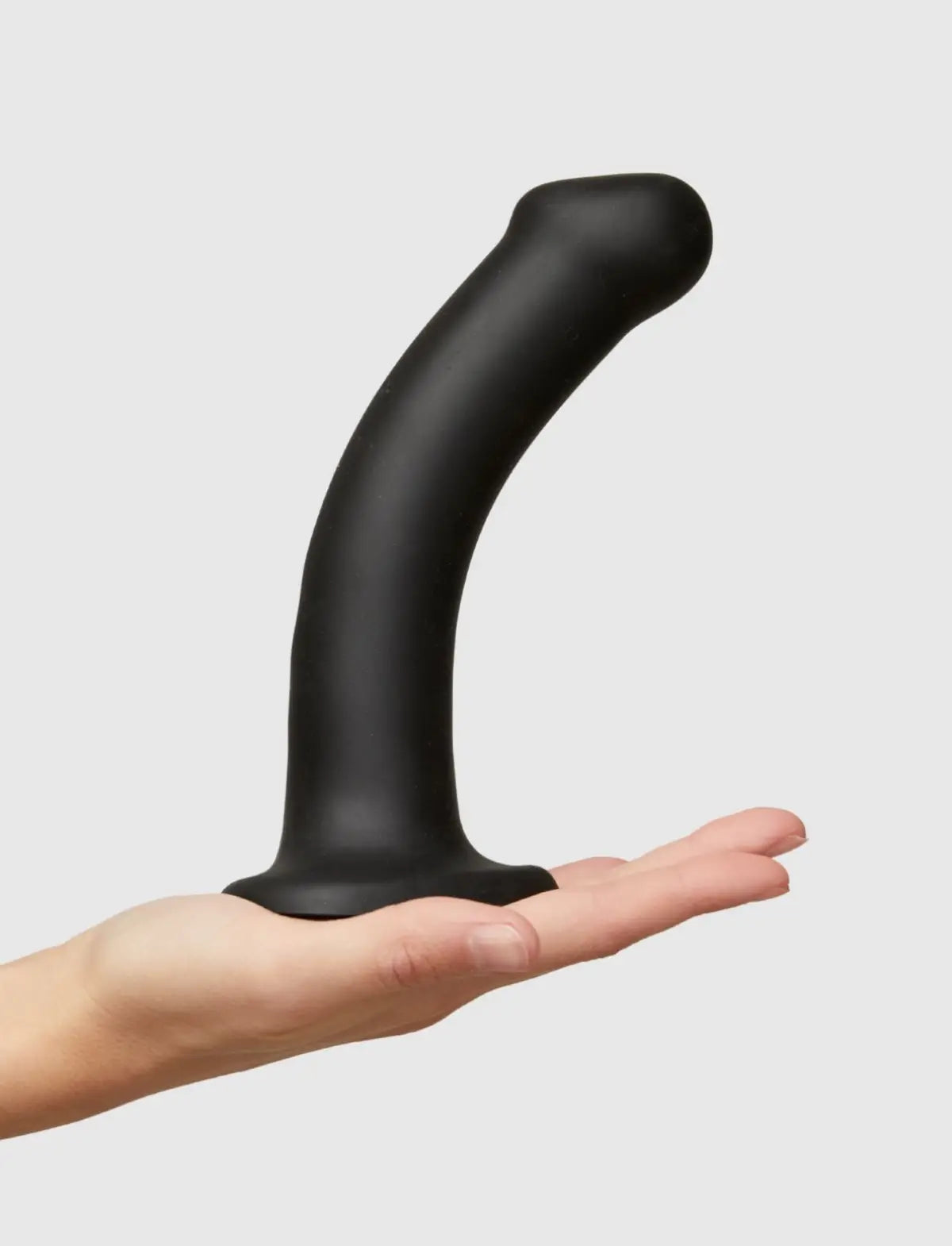 Dildo semi-réaliste double densité bendable noir – flexible et confortable, compatible strap-on-me