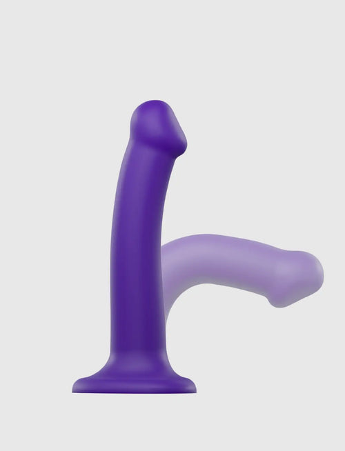 Semi-realistic dual-density bendable dildo in purple – flexible and comfortable, compatible with strap-on-me