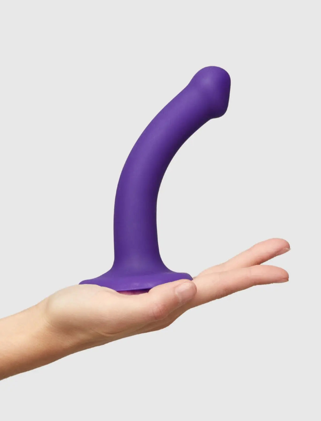 Dildo semi-réaliste double densité bendable violet – flexible et confortable, compatible strap-on-me
