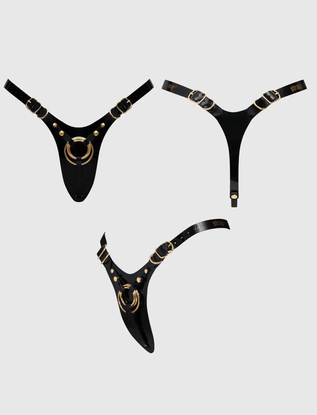 Harnais Similicuir Fabulous Noir Vernis - strap-on-me